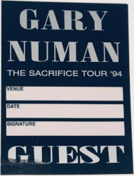 Gary Numan 1994 Sacrifice Guest Pass